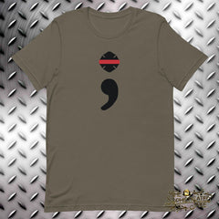 Thin Red Line Semicolon Firefighter T-Shirt