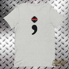 Thin Red Line Semicolon Firefighter T-Shirt