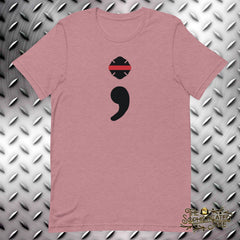 Thin Red Line Semicolon Firefighter T-Shirt